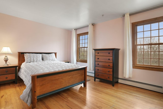 1069 Black Rock Tpke, Easton, CT 06612 - bedroom featuring light wood finished floors and a baseboard heating unit