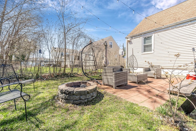 161 Boswell St, Stratford, CT 06615 - view of yard with fence, a fire pit, and a patio