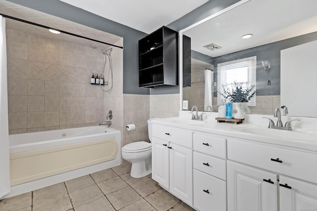 15 Smith St, Danbury, CT 06810 - full bath with shower / bath combination with curtain, tile patterned flooring, toilet, and a sink