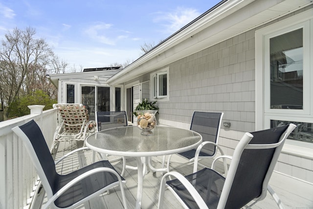 33 Cottage Ln, East Lyme, CT 06357 - wooden deck with outdoor dining space