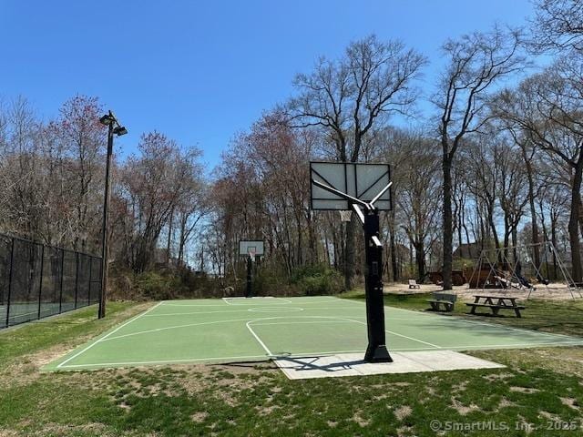 33 Cottage Ln, East Lyme, CT 06357 - view of sport court with fence and community basketball court