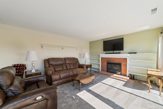 231 Heritage Vlg Unit C, Southbury, CT 06488 - carpeted living area with a fireplace