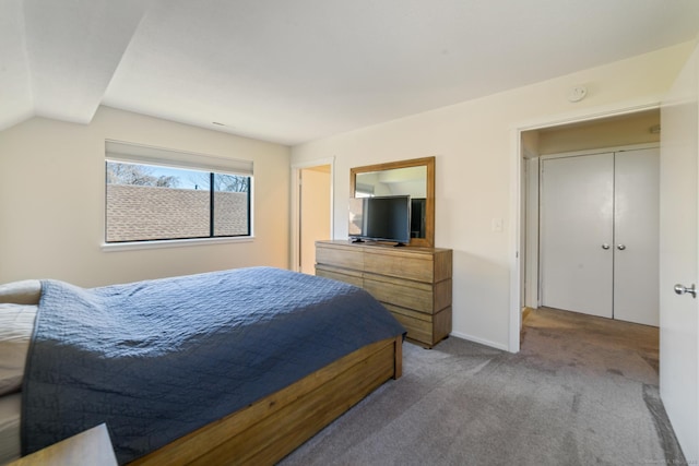231 Heritage Vlg Unit C, Southbury, CT 06488 - carpeted bedroom with baseboards and lofted ceiling