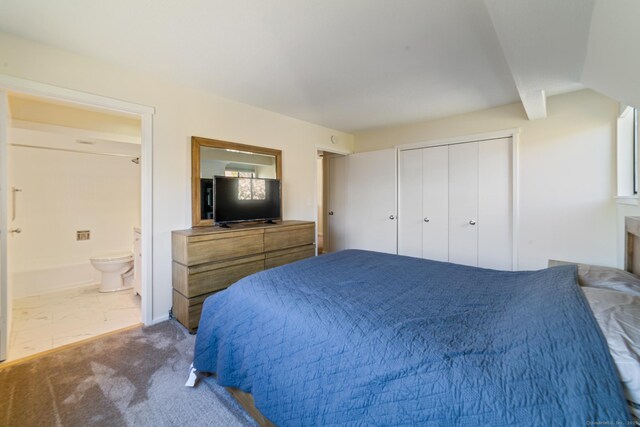 231 Heritage Vlg Unit C, Southbury, CT 06488 - bedroom featuring ensuite bath and a closet