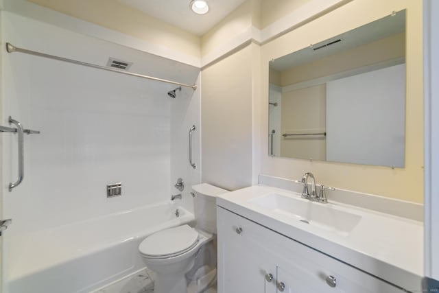 231 Heritage Vlg Unit C, Southbury, CT 06488 - bathroom with  shower combination, vanity, and marble look tiles