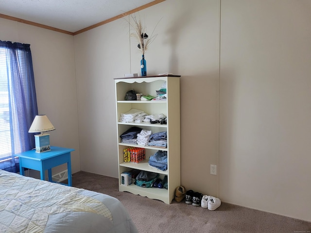 15 Circle Dr, Stonington, CT 06378 - bedroom with ornamental molding and carpet flooring