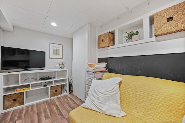447 Howellton Rd, Orange, CT 06477 - living area with wood finished floors, recessed lighting, and a paneled ceiling