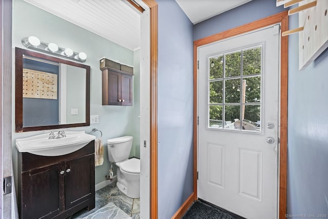 447 Howellton Rd, Orange, CT 06477 - half bath with baseboards and vanity