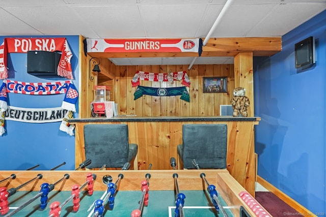 447 Howellton Rd, Orange, CT 06477 - game room featuring wooden walls