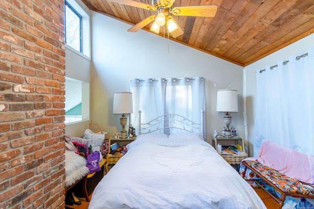 259 Weatherly Trl, Guilford, CT 06437 - bedroom featuring wood ceiling, vaulted ceiling, and a ceiling fan