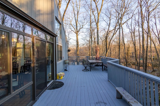 259 Weatherly Trl, Guilford, CT 06437 - wooden terrace with outdoor dining area