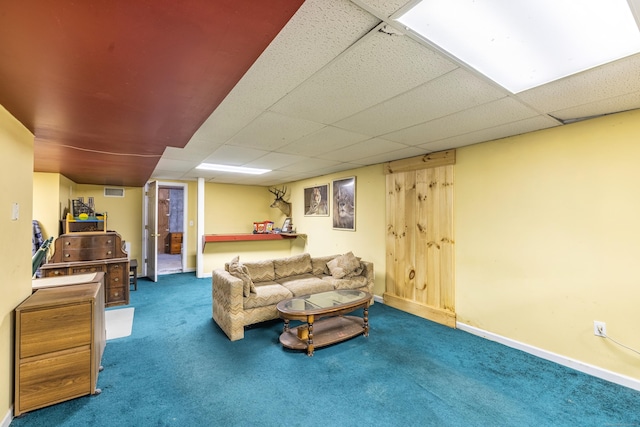 14 Fieldstone Dr, Mansfield, CT 06268 - carpeted living area featuring a paneled ceiling