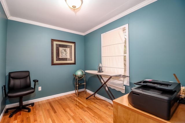 5A Big Buck Ln, Brookfield, CT 06804 - office space featuring crown molding, baseboards, and wood finished floors