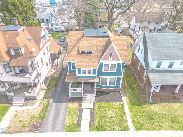 aerial view with a residential view