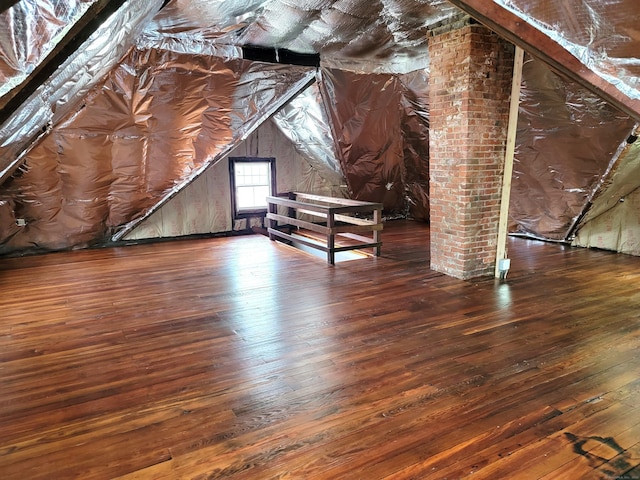 view of unfinished attic