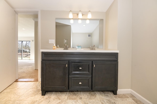 170 Barker Hill Dr, Guilford, CT 06437 - bathroom with double vanity and baseboards