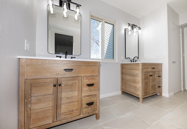 170 Barker Hill Dr, Guilford, CT 06437 - full bath featuring two vanities and tile patterned flooring