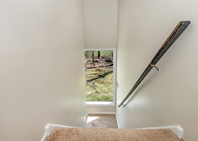 170 Barker Hill Dr, Guilford, CT 06437 - stairs with carpet flooring and baseboards