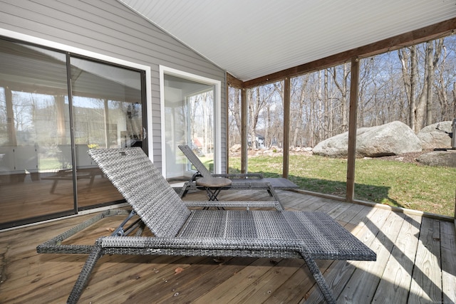 170 Barker Hill Dr, Guilford, CT 06437 - sunroom / solarium featuring vaulted ceiling