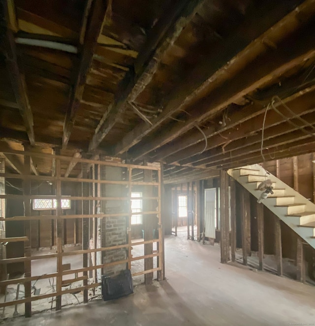 interior space featuring stairs