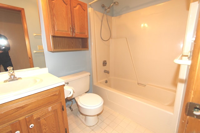 112 Paugassett Ln Unit 112, Shelton, CT 06484 - full bathroom with tile patterned floors, toilet, shower / bathtub combination, and vanity