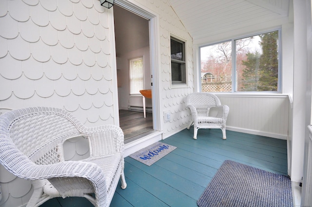 300 Mile Creek Rd, Old Lyme, CT 06371 - sunroom with vaulted ceiling and a baseboard radiator
