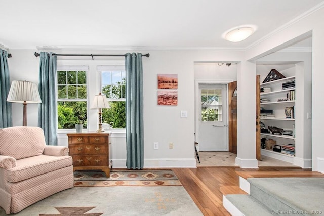 15 Devonshire Dr, Darien, CT 06820 - sitting room featuring crown molding, plenty of natural light, and wood finished floors
