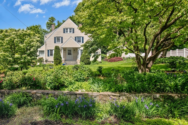 15 Devonshire Dr, Darien, CT 06820 - view of front of home featuring a chimney