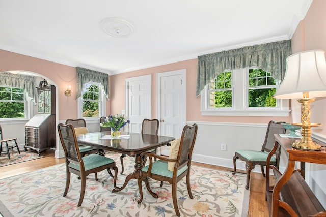 15 Devonshire Dr, Darien, CT 06820 - dining area with crown molding and light wood-style flooring