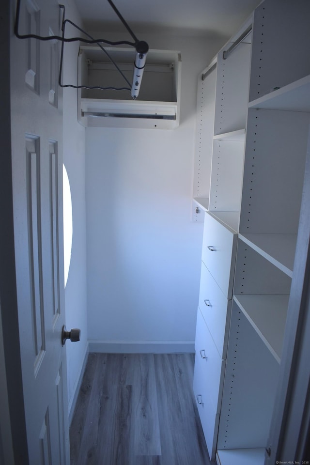 spacious closet featuring wood finished floors
