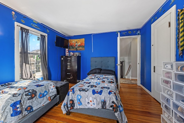87 Englewood Ave, Waterbury, CT 06705 - bedroom featuring baseboards and wood finished floors