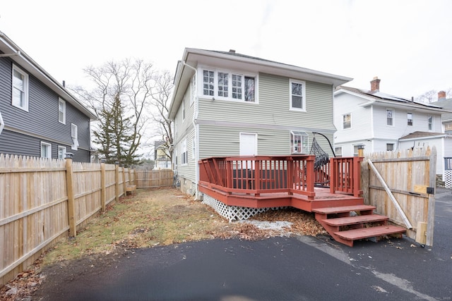 87 Englewood Ave, Waterbury, CT 06705 - rear view of property featuring a fenced backyard and a deck