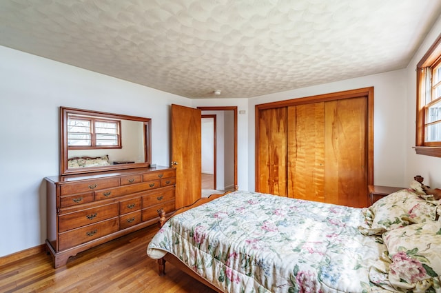 33 Wagon Rd, Enfield, CT 06082 - bedroom with a textured ceiling, wood finished floors, a closet, and multiple windows