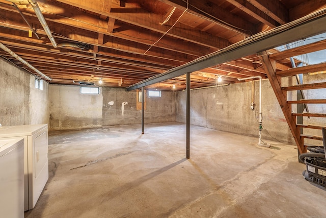 33 Wagon Rd, Enfield, CT 06082 - basement with stairs and washer and clothes dryer