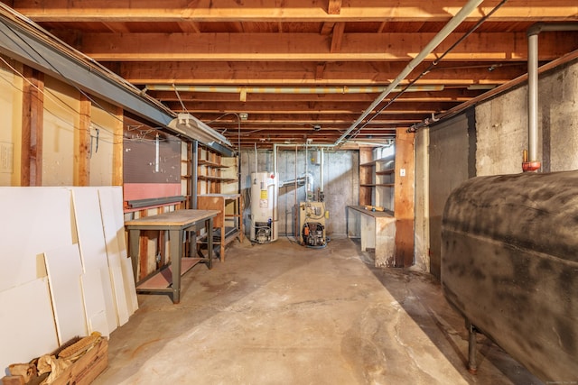 33 Wagon Rd, Enfield, CT 06082 - unfinished below grade area with heating fuel, water heater, and a heating unit