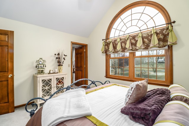 3 Huntington Ln, New Fairfield, CT 06812 - bedroom with vaulted ceiling, multiple windows, carpet floors, and baseboards