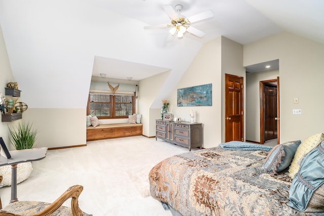 3 Huntington Ln, New Fairfield, CT 06812 - bedroom with vaulted ceiling, carpet floors, baseboards, and a ceiling fan
