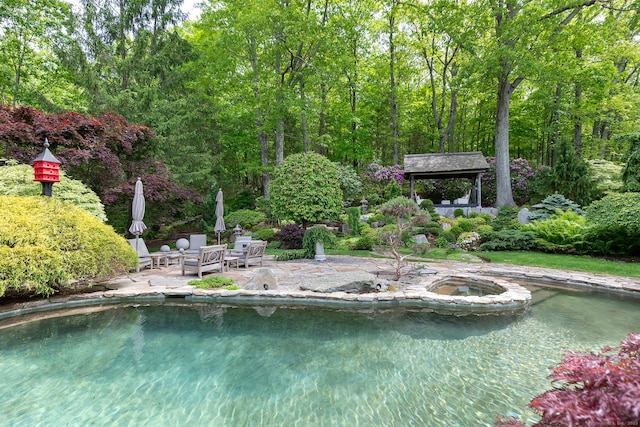 8 Bayberry Hl, Roxbury, CT 06783 - swimming pool featuring a patio, an in-ground hot tub, and a gazebo