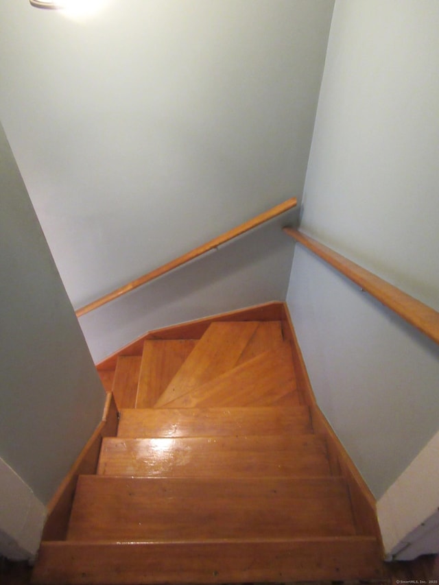 164 Flanders St, Bridgeport, CT 06604 - stairway featuring baseboards