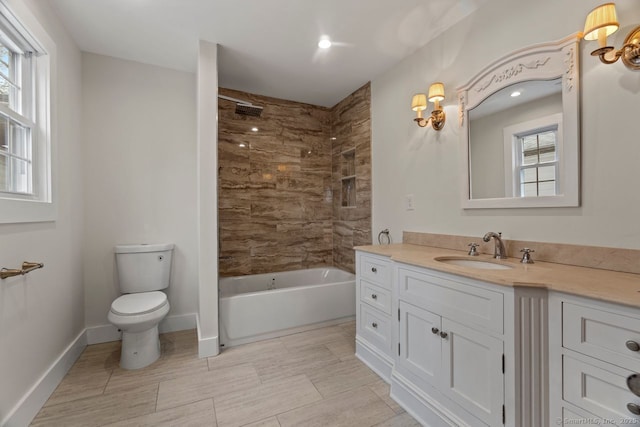 280 Mill Rd, North Haven, CT 06473 - bathroom featuring vanity, toilet, and bathing tub / shower combination