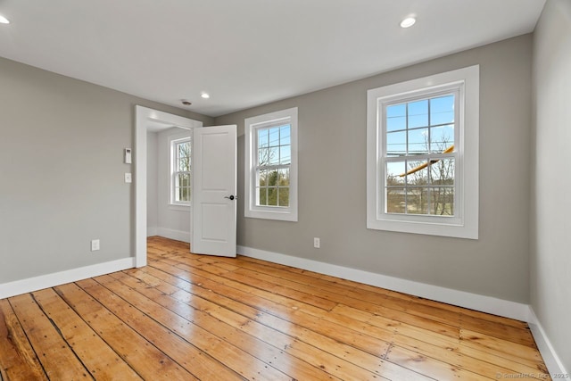 280 Mill Rd, North Haven, CT 06473 - empty room featuring baseboards, recessed lighting, and light wood-type flooring