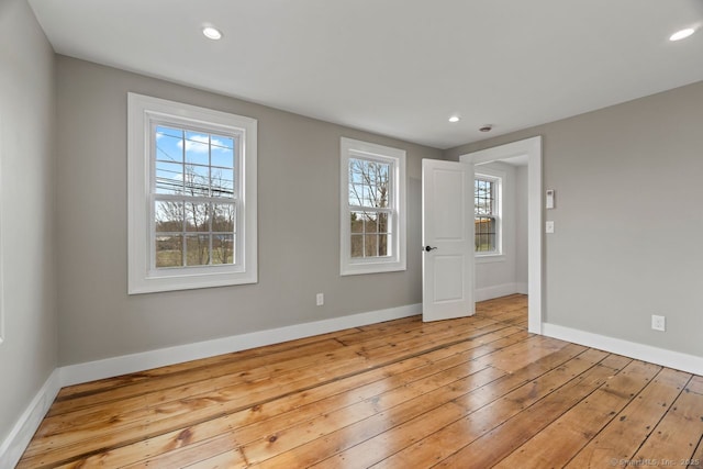 280 Mill Rd, North Haven, CT 06473 - empty room featuring baseboards, recessed lighting, and light wood-style floors