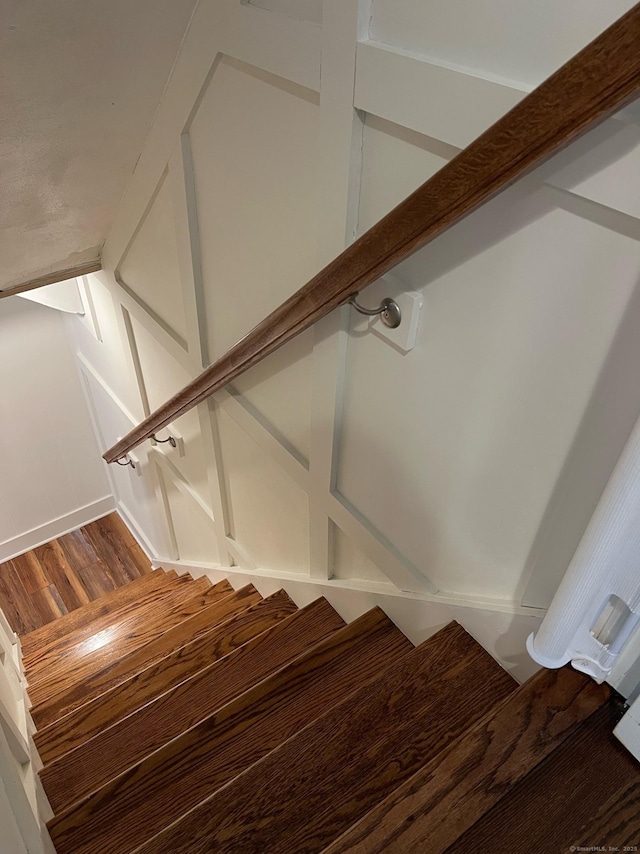 90 Bentwood Rd, West Hartford, CT 06107 - staircase featuring wood finished floors