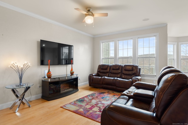 19 Mill Rd Unit 19, Danbury, CT 06810 - living area featuring wood finished floors, crown molding, baseboards, and ceiling fan