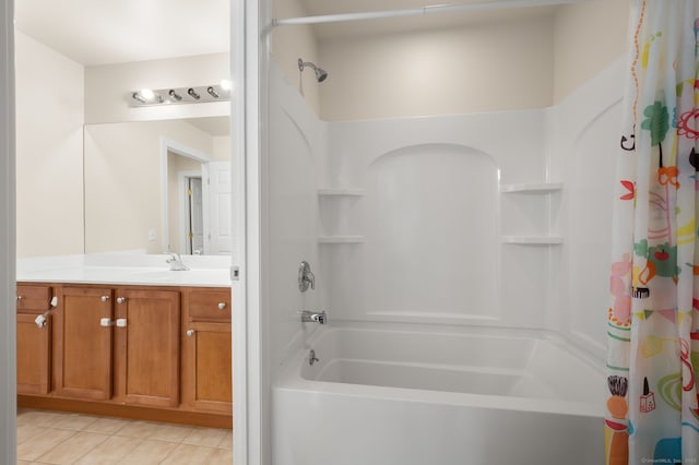 19 Mill Rd Unit 19, Danbury, CT 06810 - bathroom featuring shower / tub combo, tile patterned floors, and vanity