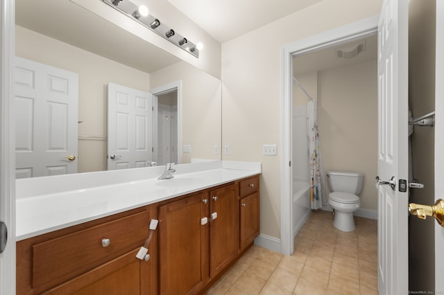 19 Mill Rd Unit 19, Danbury, CT 06810 - bathroom featuring tile patterned floors, vanity, shower / tub combo, toilet, and visible vents