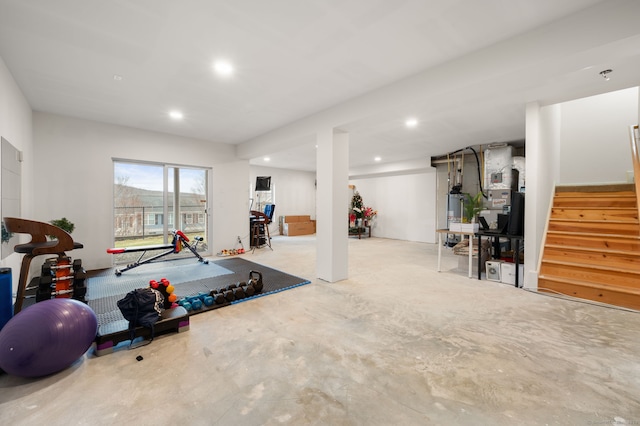 19 Mill Rd Unit 19, Danbury, CT 06810 - exercise room featuring recessed lighting and gas water heater