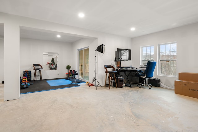 19 Mill Rd Unit 19, Danbury, CT 06810 - home office featuring concrete flooring and recessed lighting