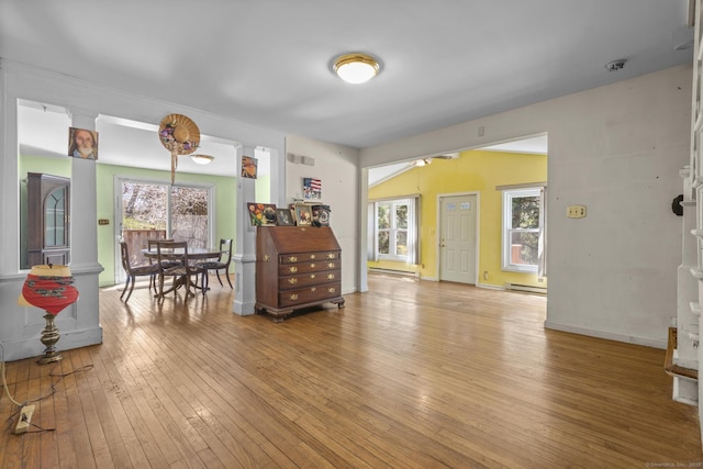 200 New Canaan Ave, Norwalk, CT 06850 - entrance foyer featuring baseboard heating, hardwood / wood-style floors, and plenty of natural light