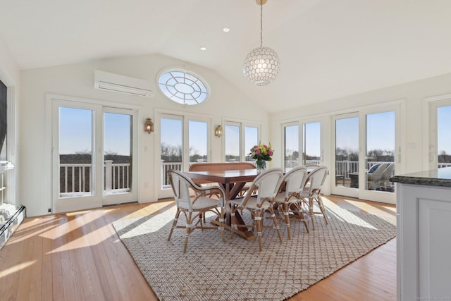 sunroom / solarium with an AC wall unit